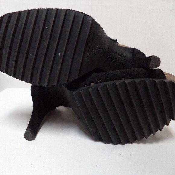 Pedro Garcia Suede Leather Candela Heels open toe Sandals Spain black Size Sz 7 - Picture 11 of 11